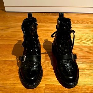 All Saints martin boots lace up and zip sz38